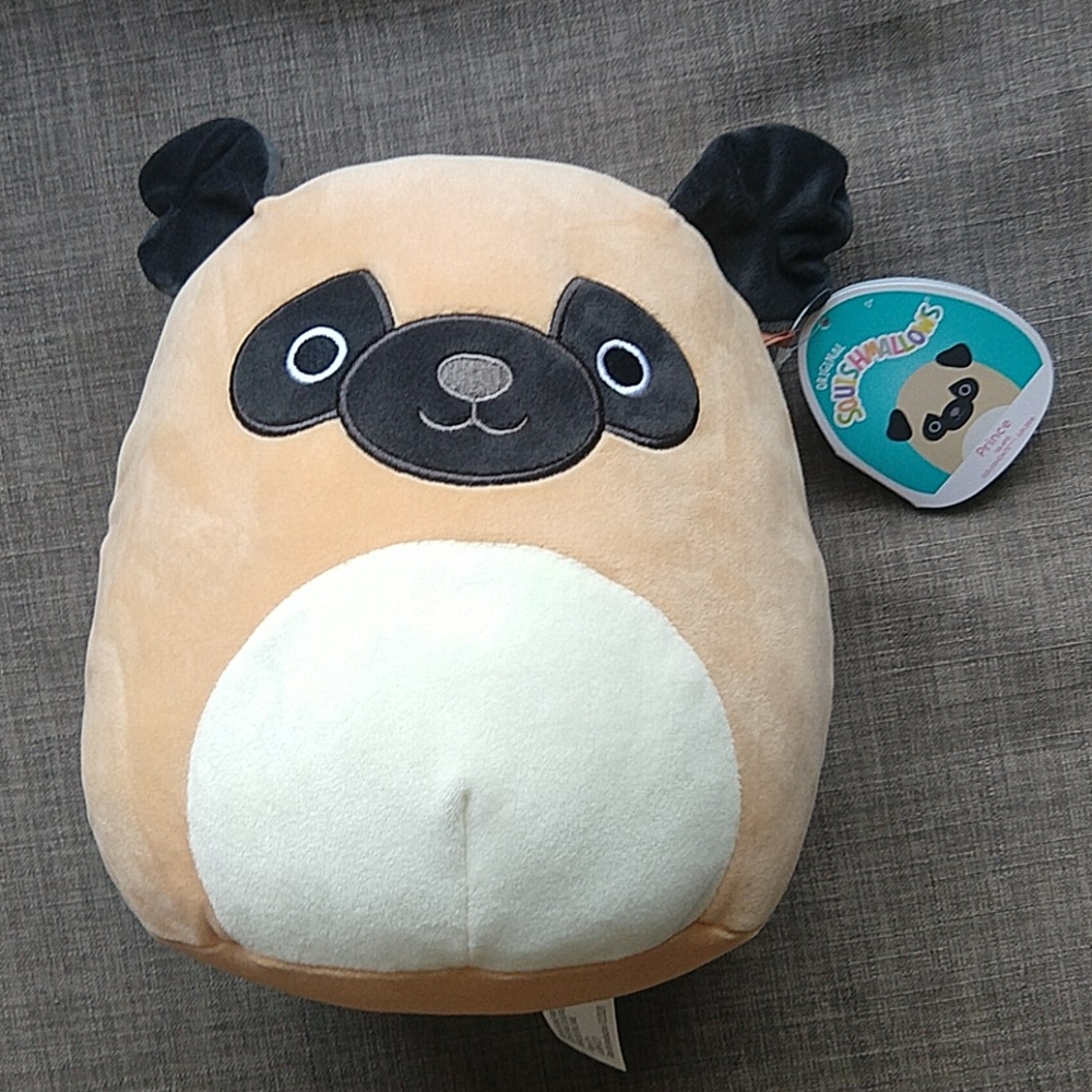 Squishmallow Prince the Pug Dog 8" Plush NWT